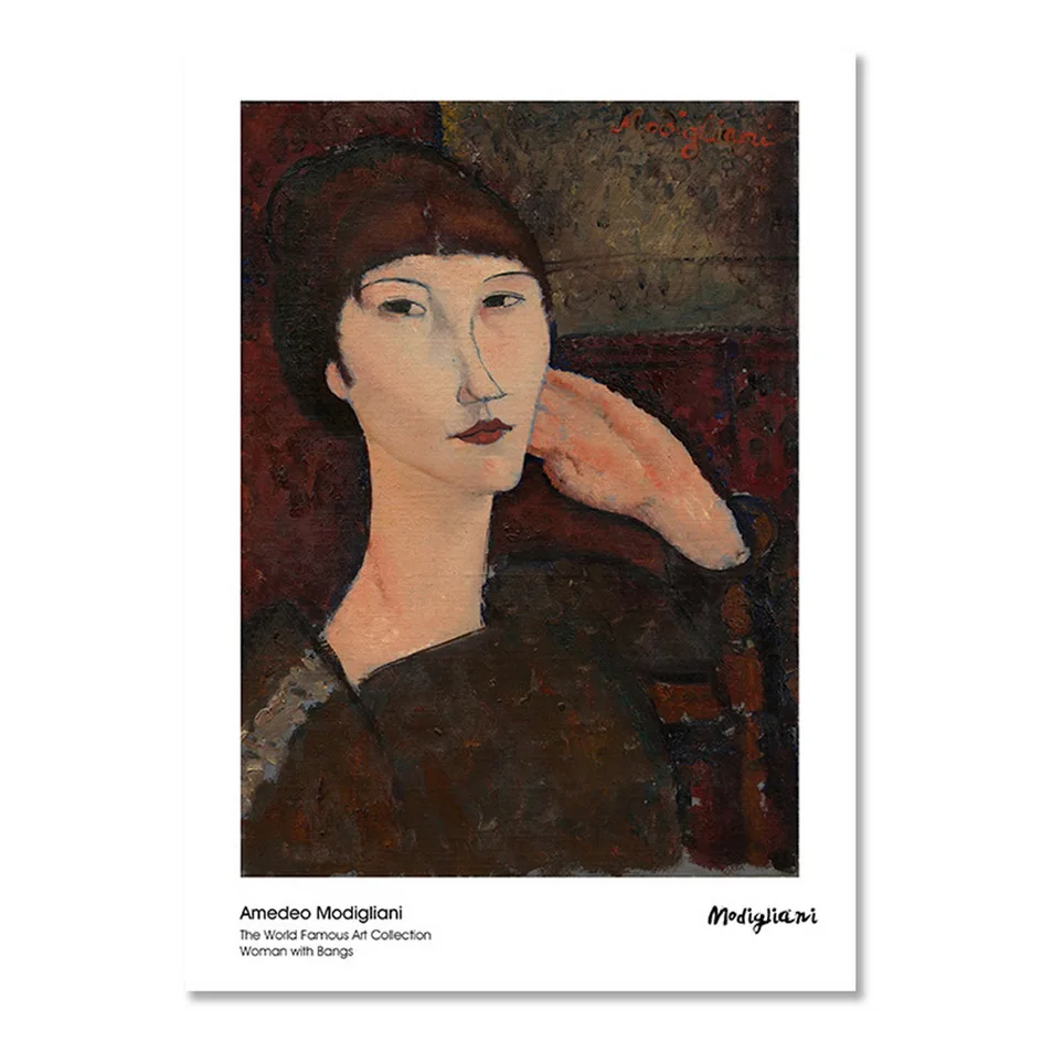 YaShengZhuangShi Impresión en Lienzo Modern Vogue Woman Portrait por Amedeo Modigliani Canvas Print Poster Wall Pictures for Living Room Home Decor Wall Art 3x30x50cm sin Marco