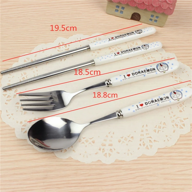 3PCS/Set Cute Cat Dinnerware Kitchen Supplies Spoon Chopsticks Set Accesorios Utensil Flatware Spoon And Fork For Kids Children