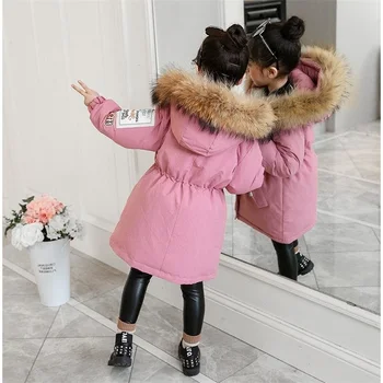 

Girls Winter Coat New Winter Jacket Girls Thick Cotton Clothing Korean Version of Cotton Kids Snowsuits Winter