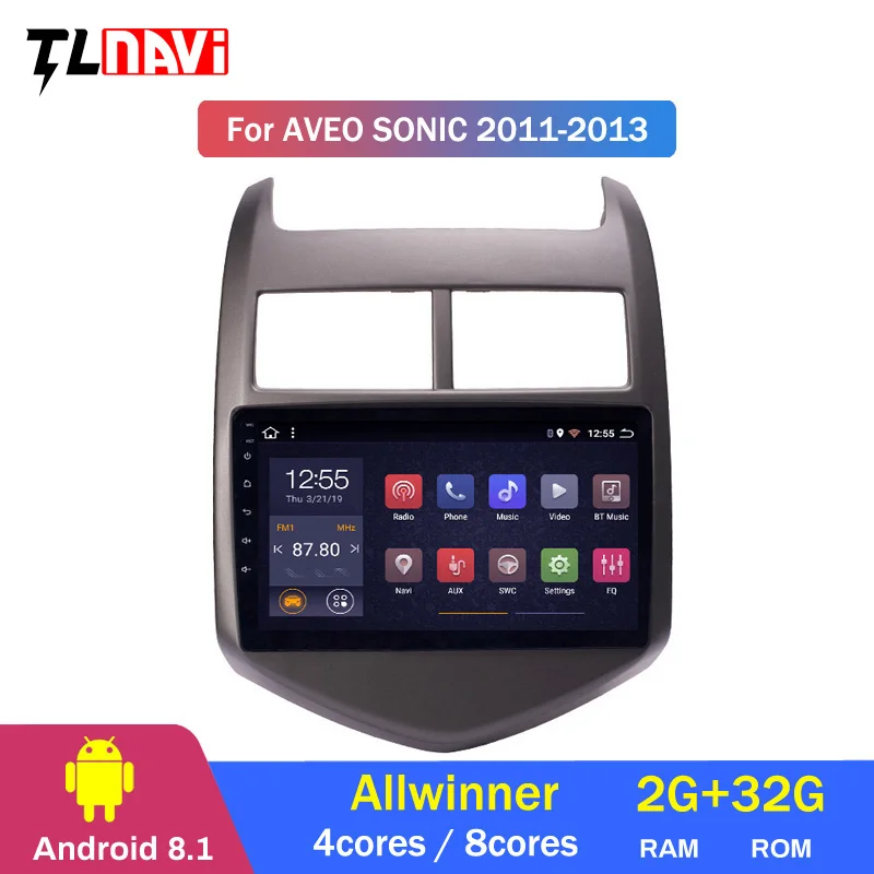 Top 9 inch android 8.1 car dvd multimedia gps navigation system for Chevrolet Aveo/Sonic 2011-2013 built-in Radio Video Bt Wifi RDS 1