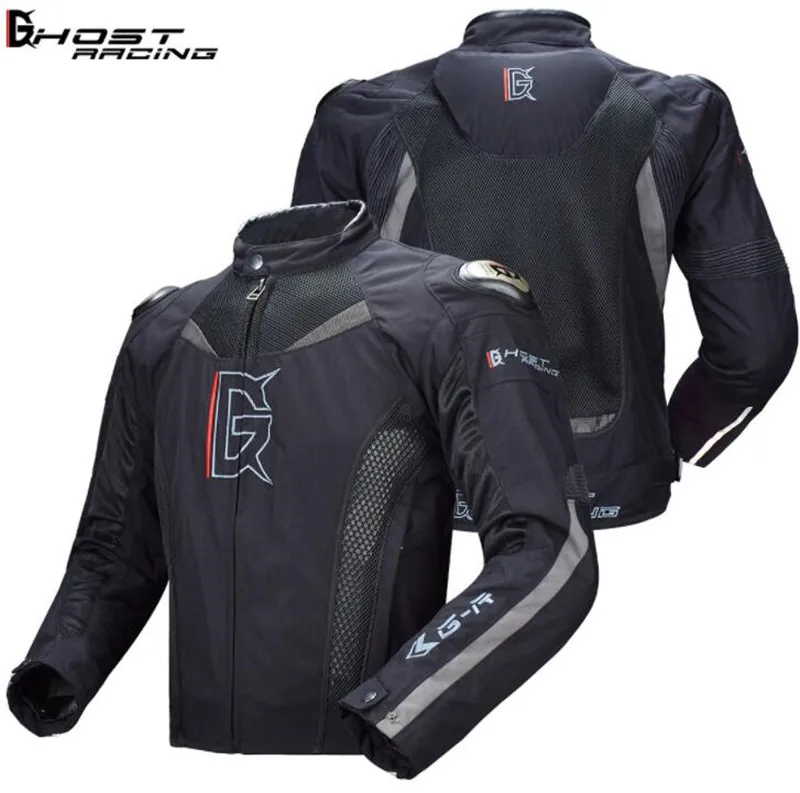 

GHOST RACING Waterproof Motorcycle Jacket Men Riding Jacket Breathable Motorbike Moto Clothing With Neck Protector Body Armor