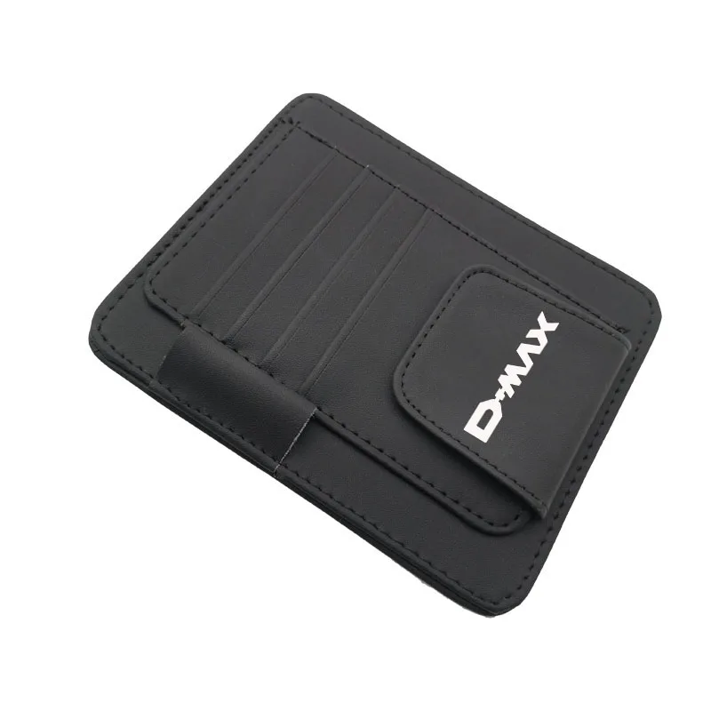 Sun Visor Multifunction PU Leather Car Card Package Holder Glasses Holder Pen Organizer Auto Accessories for Isuzu Dmax