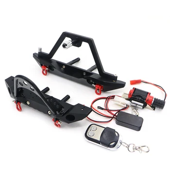 

Metal Black Silver Front rear Bumper with winch Controller for 1/10 RC Crawler Car TRX-4 Axial SCX10 & SCX10 II 90046