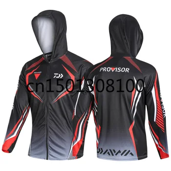 

2020 Famous Brand Men Daiwa Sports Fishing Outdoor Mesh Breathable Hood Mens Fishing Clothes Dawa New White Fishing Jersey