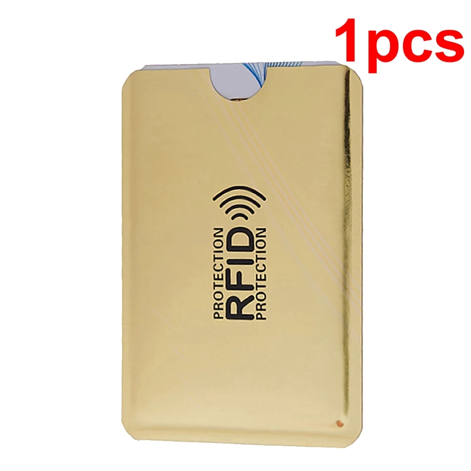 Анти Rfid кошелек Блокировка ридер замок банк держатель для карт Id банковский Чехол для карт металлический держатель для кредитных NFC алюминий 6*9,3 см - Цвет: 1pcs