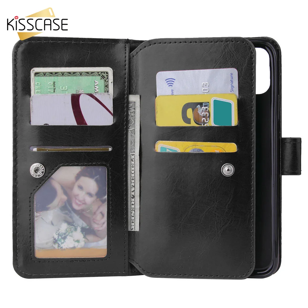 KISSCASE кожаный чехол для samsung Galaxy S10 S9 S8 Plus Note 10 A50 A70 A10 A40 A3 A5 2016 2017 A6 A7 A8 A9 2018 слот карт