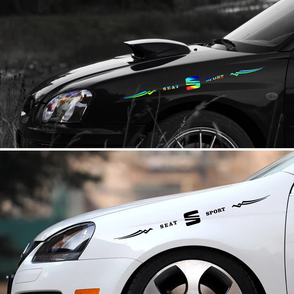 

3 Colors Car Decal Reflective Laser Vinyl Auto Sticker Car Styling for Seat Leon 5f Ibiza 6l 6j Leon 1p Cushion Altea Xl Leon Mk