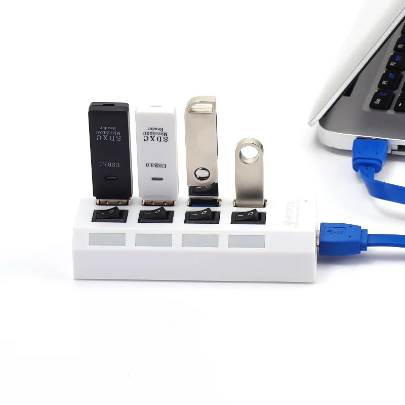 USB3.0 концентратор 4-портовый 3,0 разветвитель 3,0 концентратор с независимый переключатель ступицы 3,0 расширитель