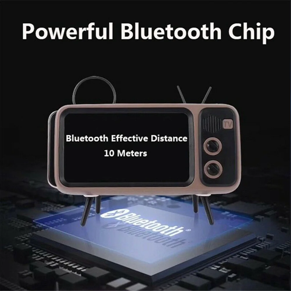Стерео кронштейн фильмы мобильный телефон Bluetooth Динамик ТВ музыкальный плеер Ретро карманный домашний аудио электрический портативный мини беспроводной