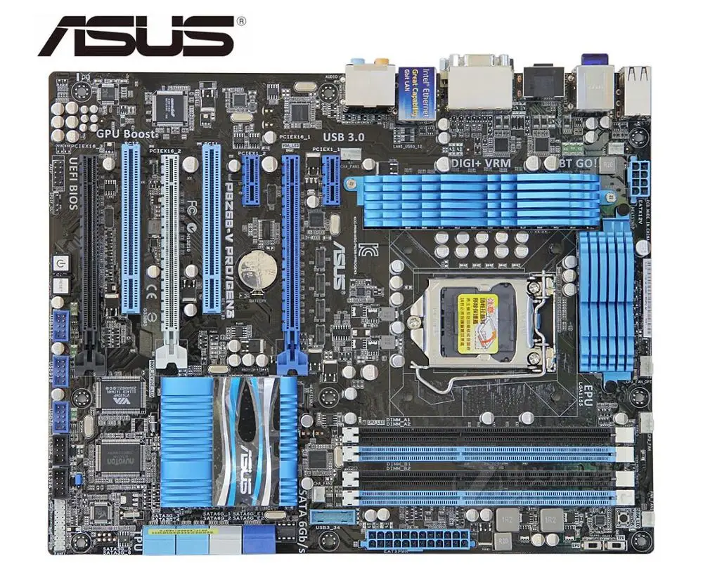 Материнская плата Asus 1155 PRO/GEN3 LGA i3 i5 i7 DDR3 32 ГБ SATA3 USB2.0 USB3.0 Z68 б/у|Материнские платы| |