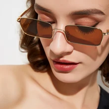 Max Glasiz, маленькие прямоугольные солнцезащитные очки в металлической оправе, женские квадратные солнцезащитные очки, 3 цвета,, Ретро стиль, женские солнцезащитные очки в металлической оправе