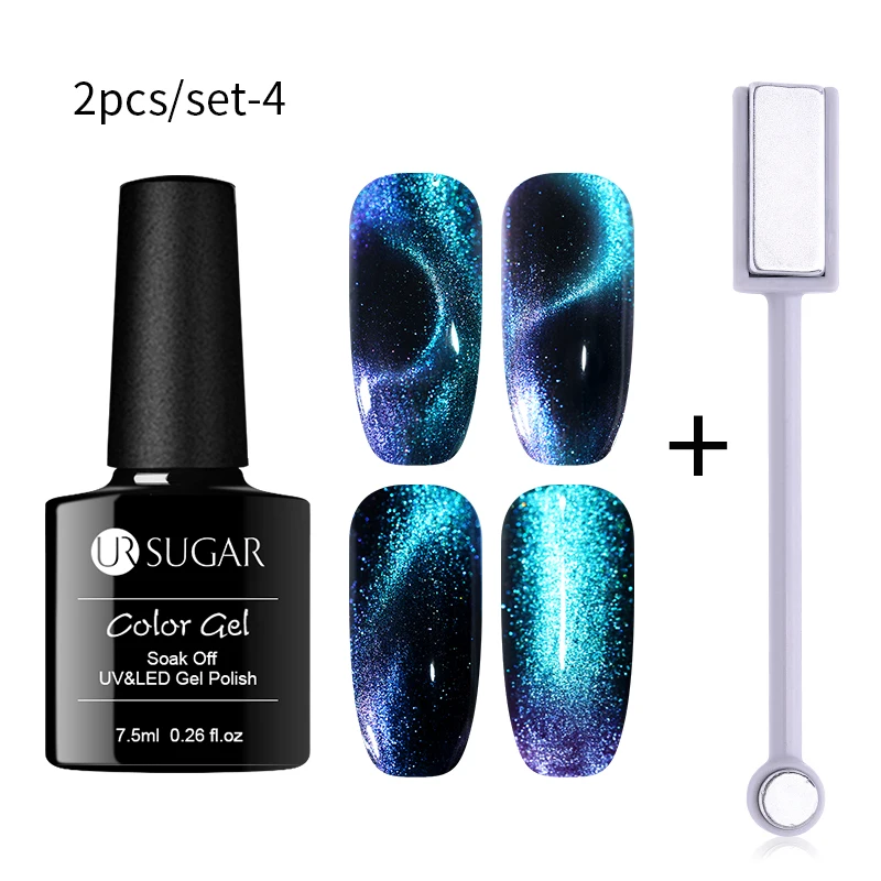 Коричневый Ur Sugar 9D Гель-лак для ногтей глаз хамелеона кота магнитная палочка Гель-лак долговечный золотой цвет замачивающийся гель для ногтей новейший - Цвет: Коричневый