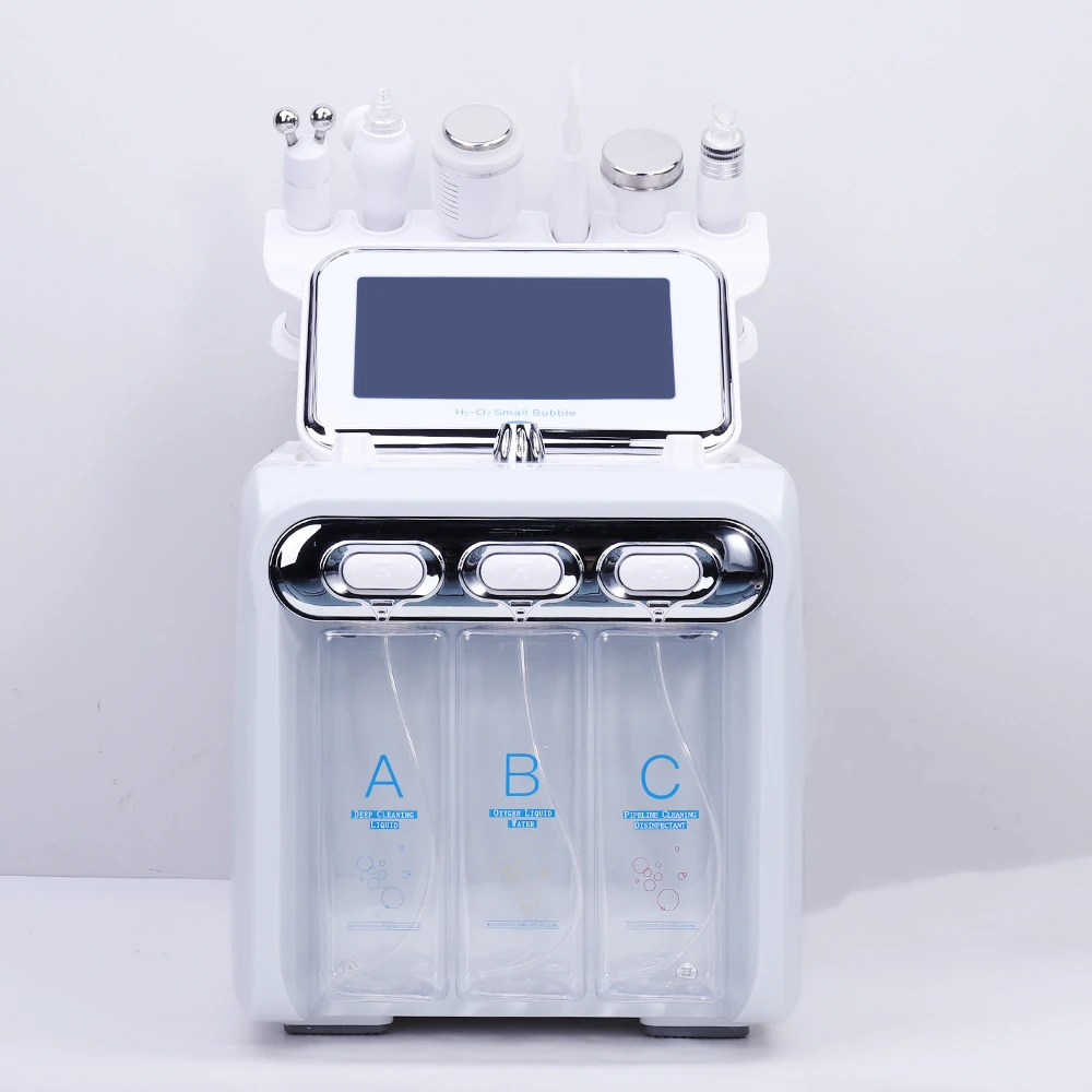 6 в 1 H2-O2 гидро дермабразия RF био-лифтинг спа лицевой аппарат гидро-и
