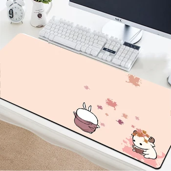 

Yuzuoan Cute Girl Pink Rogue Rabbit Keyboard Desktop Mouse Pad Custom Picture Fabric HD Printing Computer Accessories Multi-size