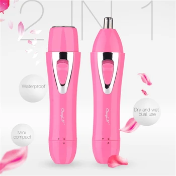 

USB Rechargeable 2 IN 1 Nose Trimmer Lady Shaver Waterproof Women Razor Shaving Female Bikini Trimmer Depilatory Dry Wet Use
