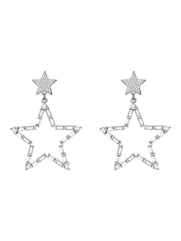 

Bright Crystal geometric Design Pentagon Venusians make Zirconite earrings ear Nail Girl