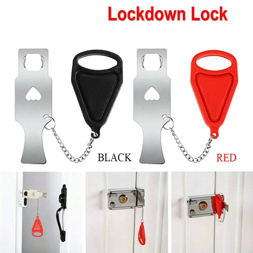 

Portable Door Lock Privacy Security Travel Hotel Home Lockdown Lock Add alock
