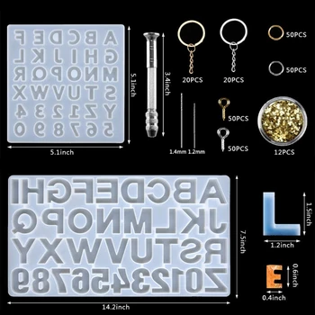 

255PCS Alphabet Resin Molds Reversed Letter Number Silicone Resin Molds Epoxy 634D