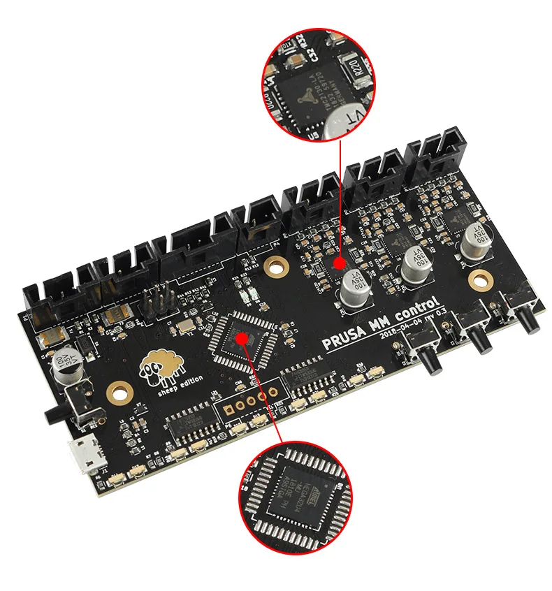 Prusa i3 мульти 5 материалов 2,0 плата MMU2 доска Бесшумная TMC2130+ провод сигнала питания+ шаговый свинцовый винт комплект двигателей для 3d принтера