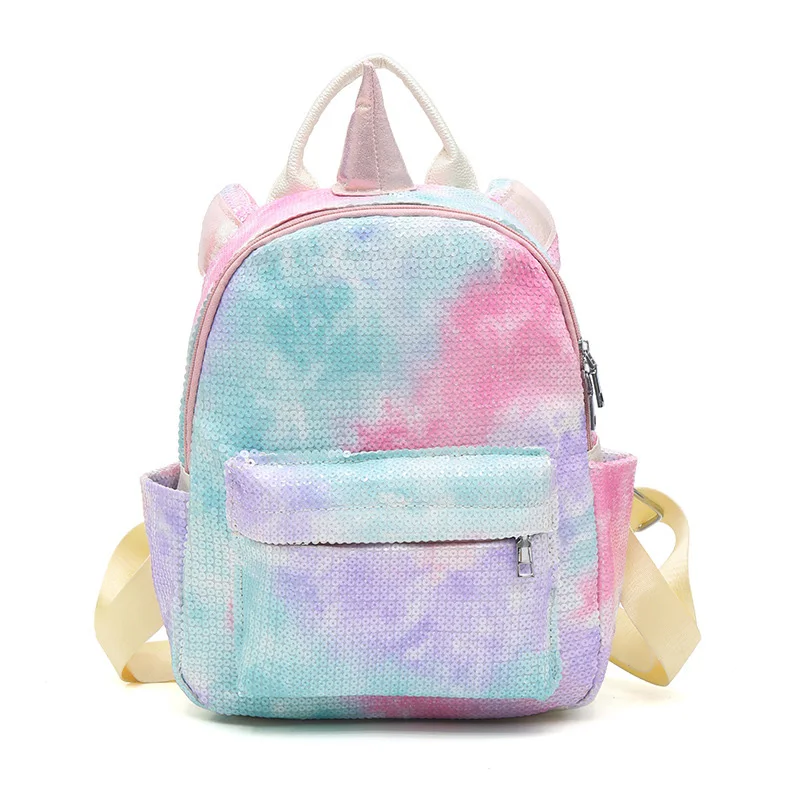 1 school Bag JZYZQBX Единорог школьная сумка Карамельный цвет блестки рюкзак с несколькими карманами детская plecak школьный рюкзак для девочек - Цвет: 1 school Bag
