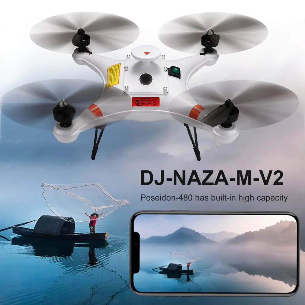 

Poseidon-PRO Fishing Drone FPV RC Drone with 1080P Camera Follow Me Adjustable Wide-Angle Camera Altitude Hold Aircraft