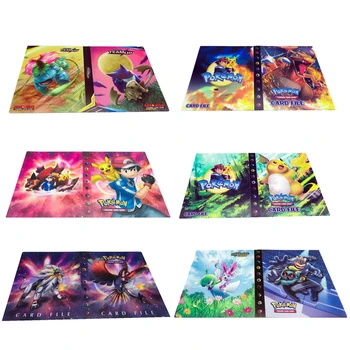 

Cartoon Anime 240 Pcs Holder Album Toy Collection Game Pokemones Cards Album Book Top for Kids Gift