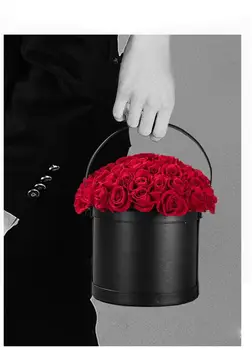 

Drop Shipping Round Leather Packaging Boxes Wedding Party Home Storage Display Decor Box Florist Flower Arrangement Hat Boxes