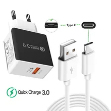 Для Nokia 7 8 8,1 7,1 6,1 plus QC 3,0 USB телефон быстрое зарядное устройство адаптер type C зарядный кабель для samsung Note 9 8 A70 A50 S8 S9 M20
