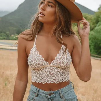 

Women Vest Crop Lace Wire Free Lingerie New Ladies Wears Sexy V-Neck Underwear Camisole S-3XL camiseta interior mujer