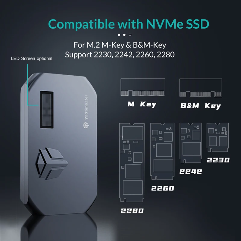 Yottamaster-MS2 MS3 M.2 NVMe SSD Ŭ (ð  ), PCI-E UASP USB3.1 -C 10Gbps ܺ M.2 NVMe  SSD ̽