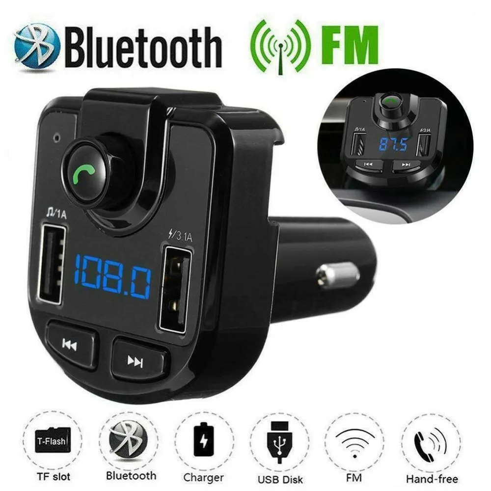 Беспроводной Bluetooth MP3 плеер Handsfree автомобильный комплект fm-передатчик Поддержка TF карта U диск 3.1A быстрое двойное USB зарядное устройство адаптер питания