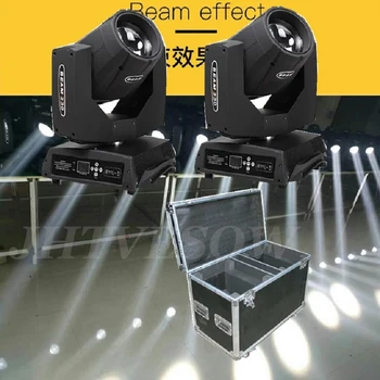 Kopen Flightcase + 2 Stuks Beam 230 7r Moving Head Sharpy Beam Podium Verlichting Disco 7r Beam Lamp Dj Bruiloft Decoratie club Party Lichten