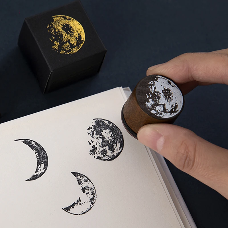 

Vintage moon series wood stamp DIY craft wooden rubber stamps for scrapbooking stationery scrapbooking standard stamp