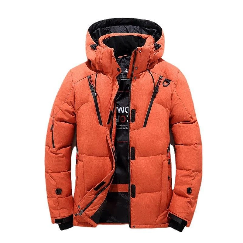 down jackets Short Down Jacket Men's Thick Windproof Outdoor With Nooded White Duck Down Jacket Youth Warm Solid Color Men's Winter Jacket long puffa coat