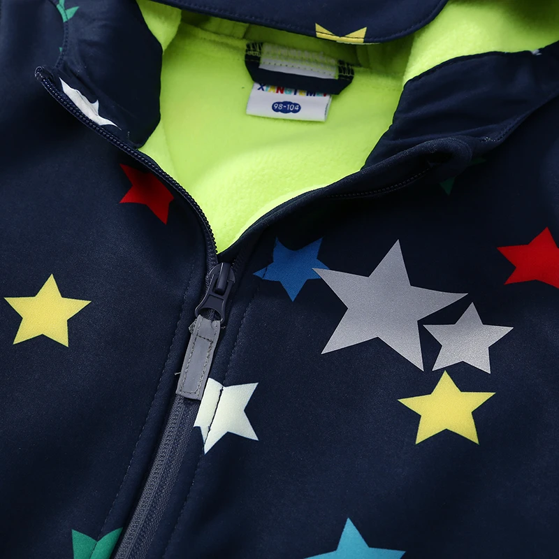 Children's soft shell waterproof jumpsuit for boys and girls one-piece romper waterproof and windproof plus velvet