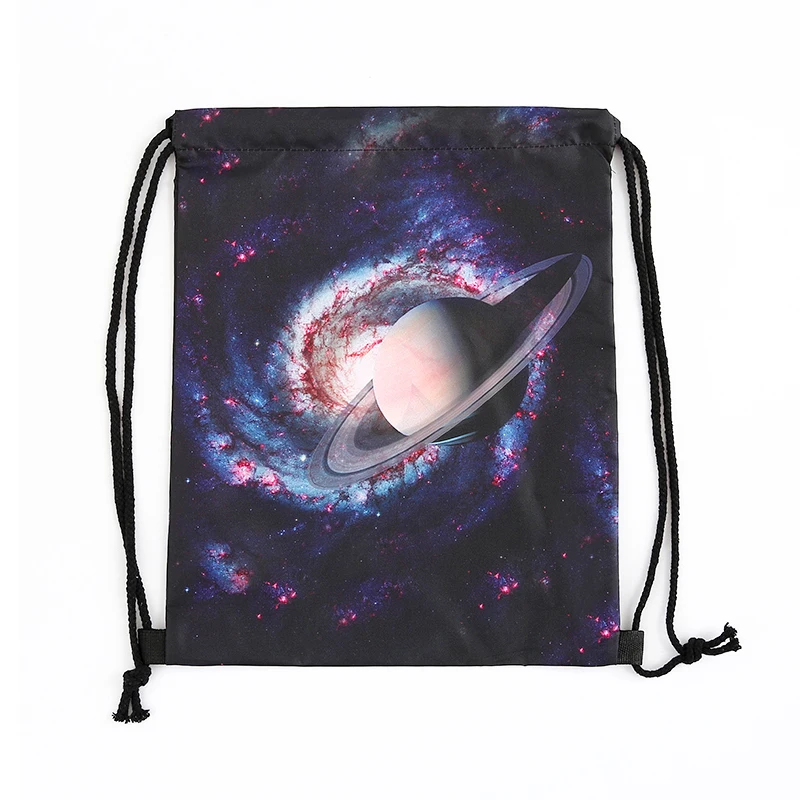 Рюкзак Новая мода женский мини шнурок Звездное рюкзак небо 3D печать путешествия softback сумки мужские mochila шнурок сумка для девочек