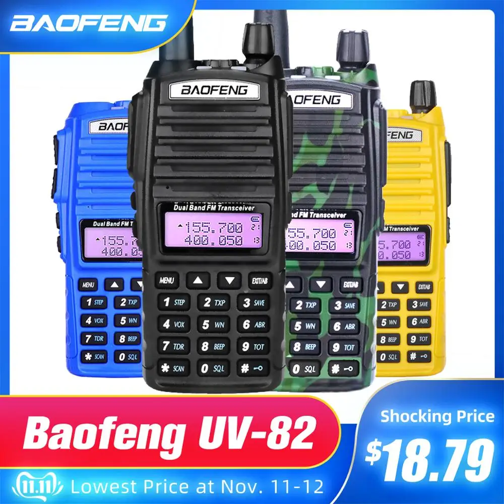 Günstig Baofeng UV 82 Walkie Talkie Dual PTT UV 82 Portable Two way Radio VHF UHF Ham CB Radio Station 1Pcs UV82 Jagd Transceiver