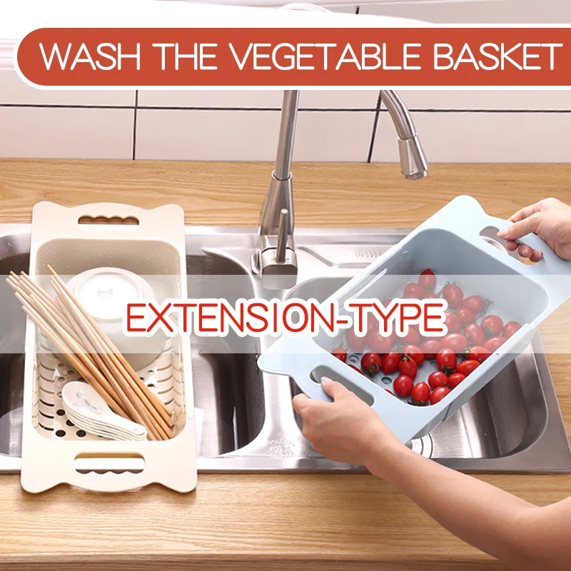 Modern Plastic Kitchen Baskets Dish Drainer Rack Dish Basket Adjustable Over The Sink Rustproof Storage Utensil For Kitchen Bags Baskets Aliexpress