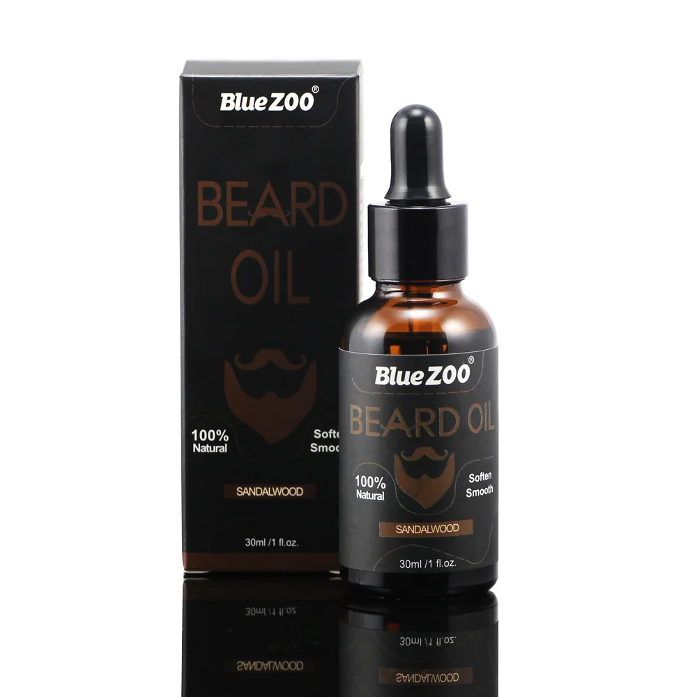 30ML Sandalwood Натуральное масло для укладки бороды, бальзам для бороды, восковой крем для усов, питательное масло для сглаживания бороды, масло для роста бороды для мужчин, набор для ухода за бородой - Цвет: 30ML Sandalwood