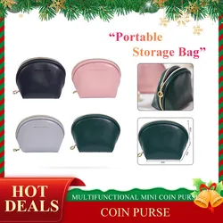 Leather Small Cosmetic Bag Multifunction Mini Zipper Coin Purse Waterproof PU Portable Makeup Lipstick Purses Case Storage Bags