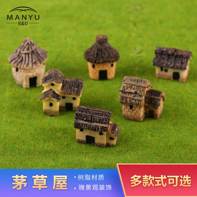  DIY Sand Table Model Micro Landscape Decoration Fat Small House Villa Thatched Fish Tank Landscapin