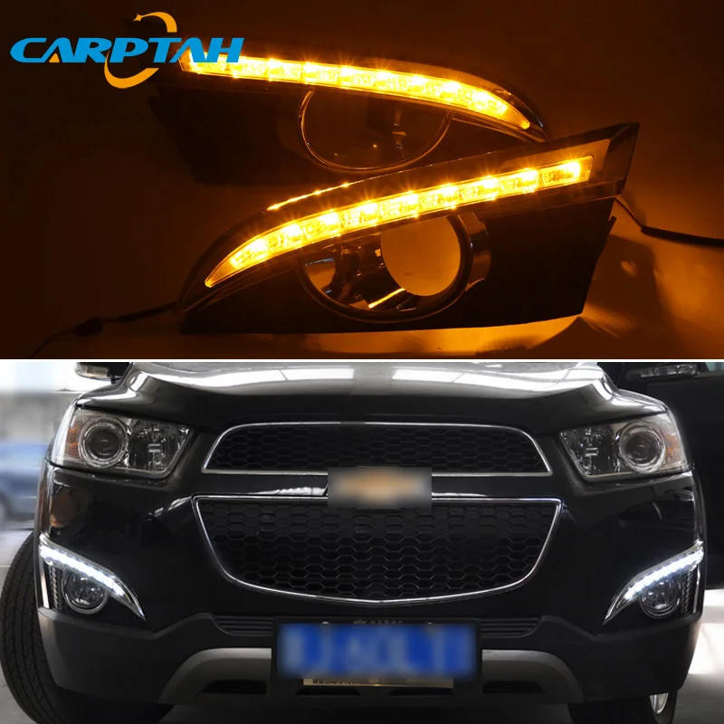 Светодиодный дневной светильник для Chevrolet Captiva 2011 2012 2013 Водонепроницаемый желтый