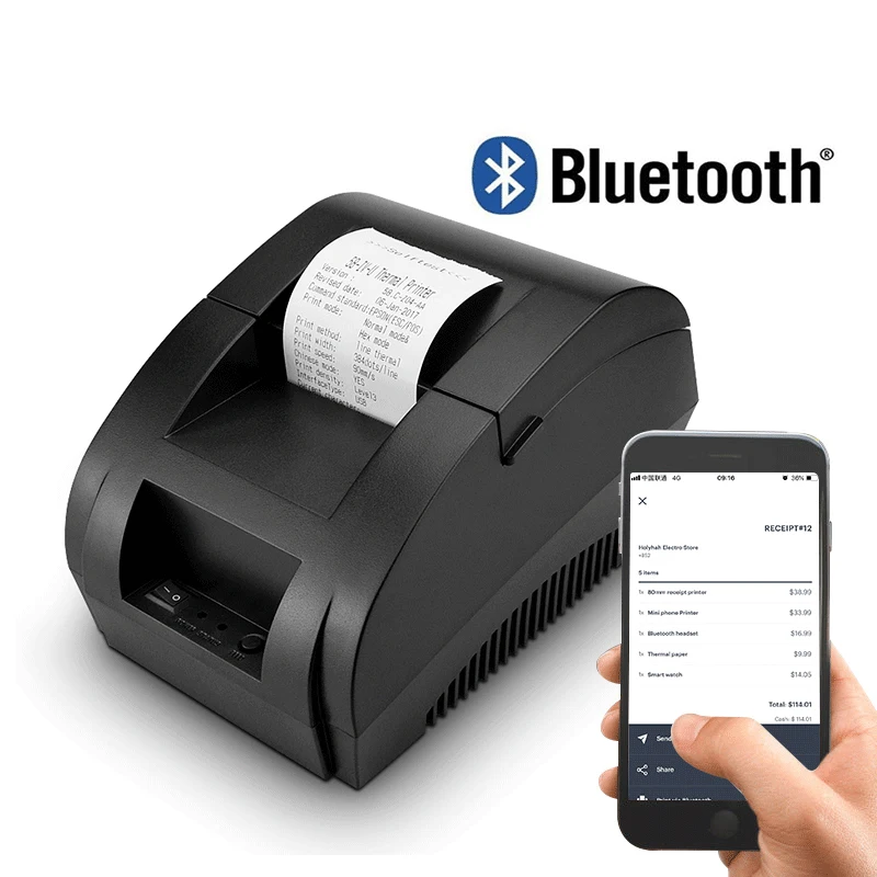 

Zjiang 58mm Bluetooth Receipt Printer Wireless Pos Thermal Printer For Android iOS Mobile Phone Windows Support Cash Drawer