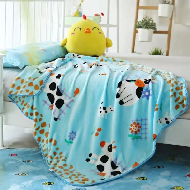 

Cute Cartoon Printing Children Blanket Double Side Thicken Warm Kids Throw Blanket Air-conditioned Room Baby Thin Cover Blanket