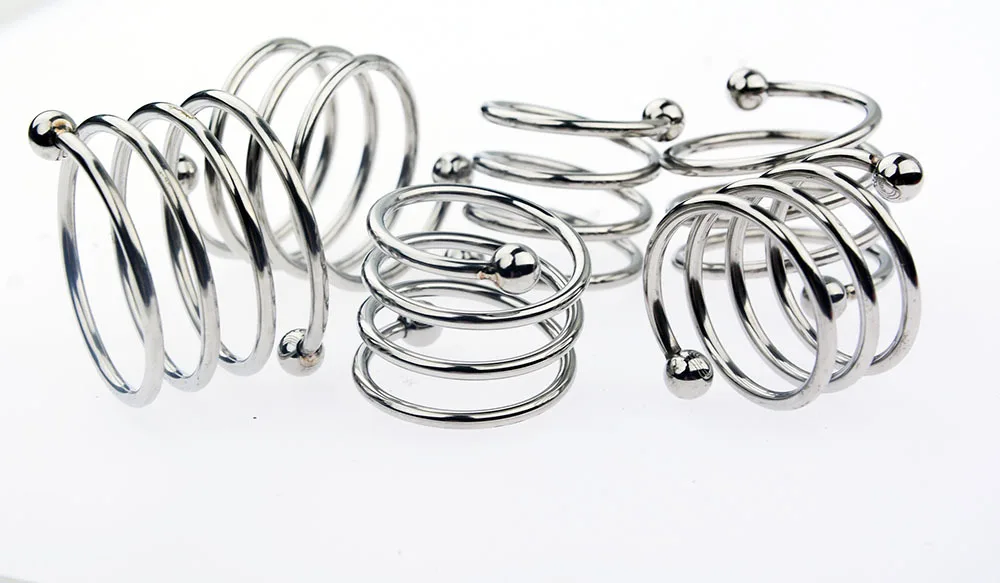 Спиральные Кольца для пениса из нержавеющей стали металлическая нить Se мужчин