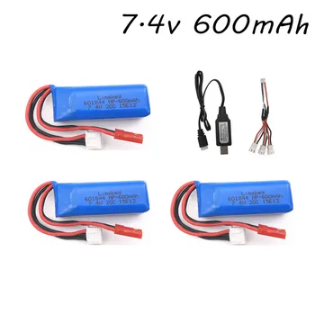 

2S 7.4V 600mAh Lipo Battery Charger Set for WLtoys K969 K979 K989 K999 P929 P939 RC Car Spare Parts