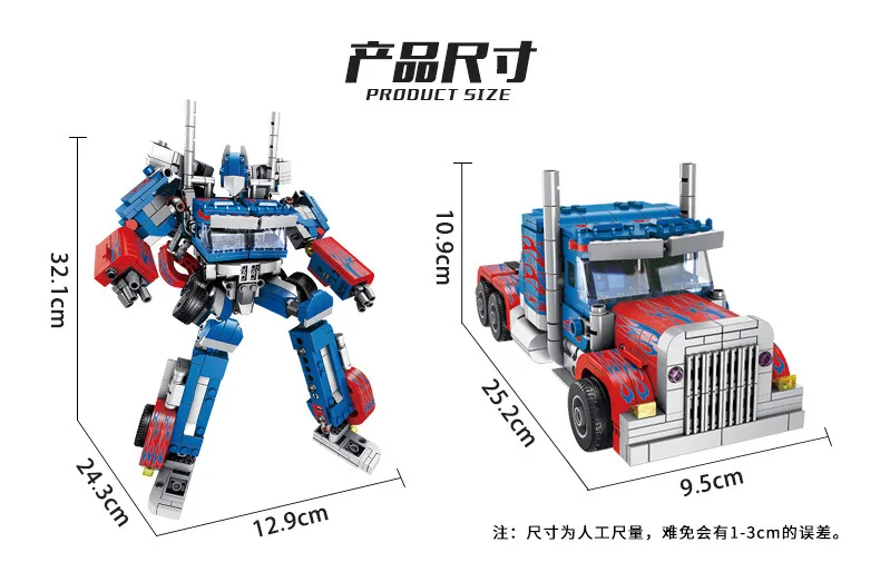 

Pan luo si 621018 Movie Collection Series qin tian zhu Deformation Robot Children'S Educational Assembled Building Blocks Toy