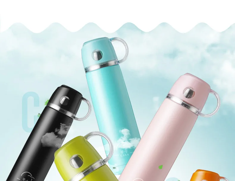 Candy Color Stainless Steel Vacuum Flasks 500ml Thermos Cup Detachable Coffee Tea Milk Travel Mug Thermo Car Water Bottles