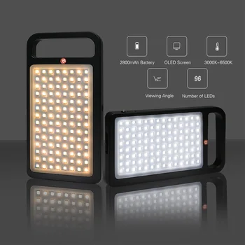 

ZOMEI Handheld Mini LED Video Light Camera Photography Fill Light 3000-6500K Dimmable 96pcs LED CRI 96+ Built-in 2800mAh Battery