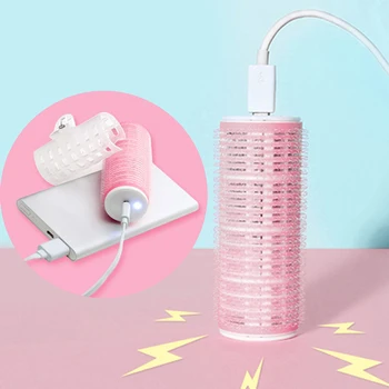 

Self Grip Portable USB Charging Hair Curler ABS Mini Easy Use Styling Salon DIY Electric Tools Fluffy Bangs Roller